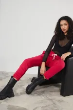 Women's Basic 3-Thread Brushed Fleece Thick Jogger Sweatpants with Elasticated Cuffs