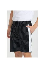 Erkek Basic Şerit Detaylı Çizgili Şort
