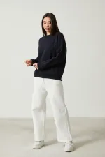 Women's Crew Neck Long Sleeve Basic 3-Thread Brushed Sweatshirt