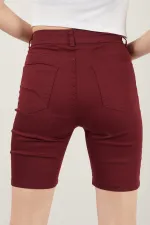 Kadın Cepli Slim Fit Şort