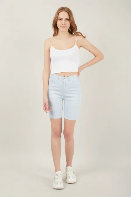 Kadın Cepli Slim Fit Şort