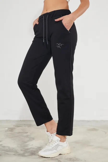 Pantalon de survêtement droit en coton pour femme