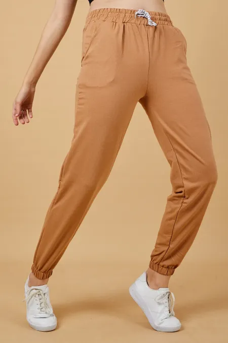 Pantalon de survêtement pour femme avec taille et chevilles élastiques