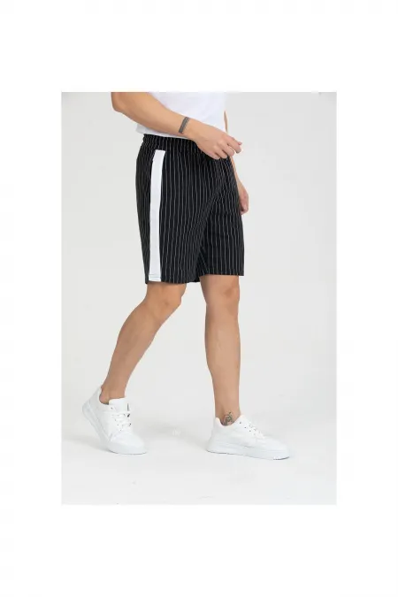 Short rayé basique pour homme avec détails rayés