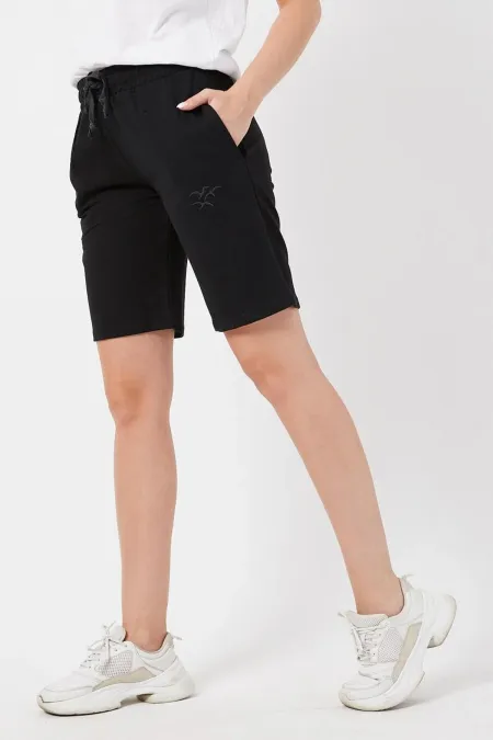 Kadın Basic Uzun Örme Şort-bermuda
