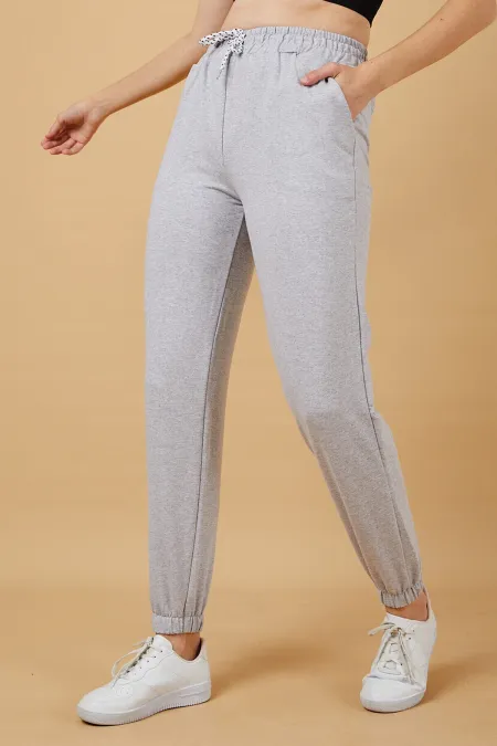 Pantalon de survêtement pour femme avec taille et chevilles élastiques