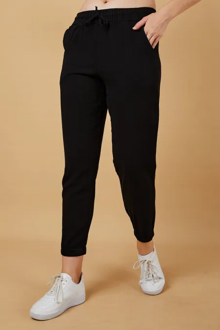 Pantalon de survêtement pour femme avec taille et chevilles élastiques