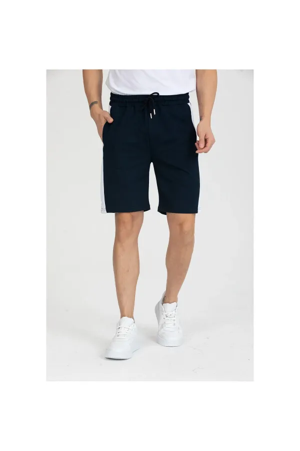 Men's Basic Shorts with Stripe Detail and Pockets