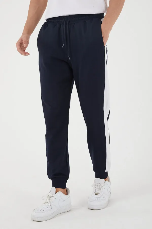 Erkek Regular Yan Panelli Paça Ribanalı Cepli Eşofman Altı