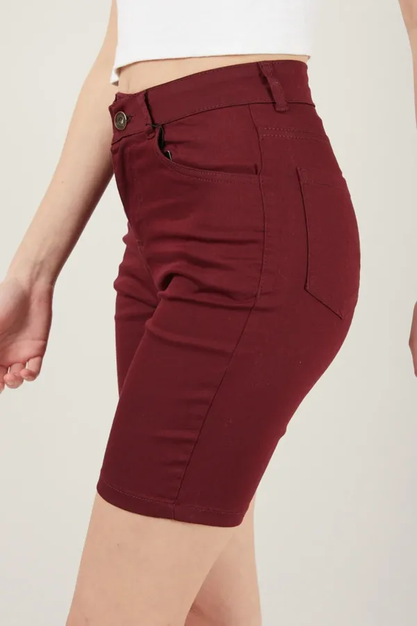 Kadın Cepli Slim Fit Şort