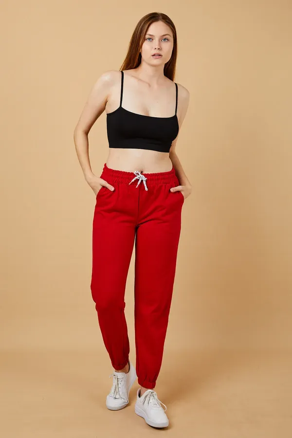 Pantalon de survêtement pour femme avec taille et chevilles élastiques