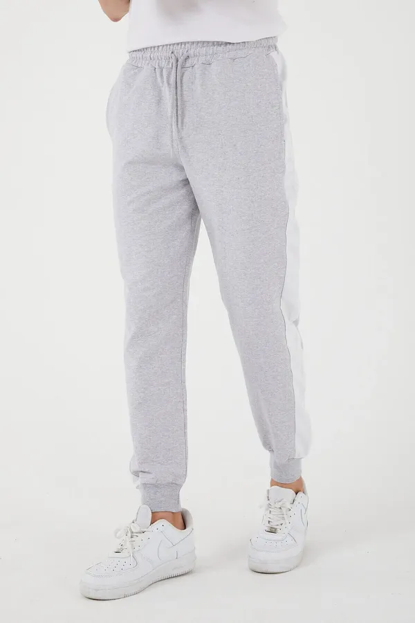 Erkek Regular Yan Panelli Paça Ribanalı Cepli Eşofman Altı