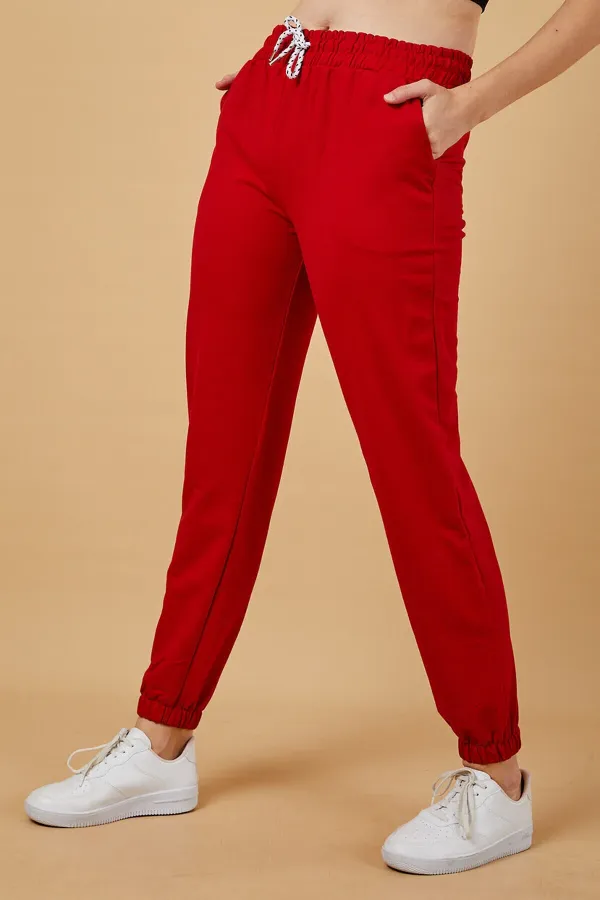 Pantalon de survêtement pour femme avec taille et chevilles élastiques
