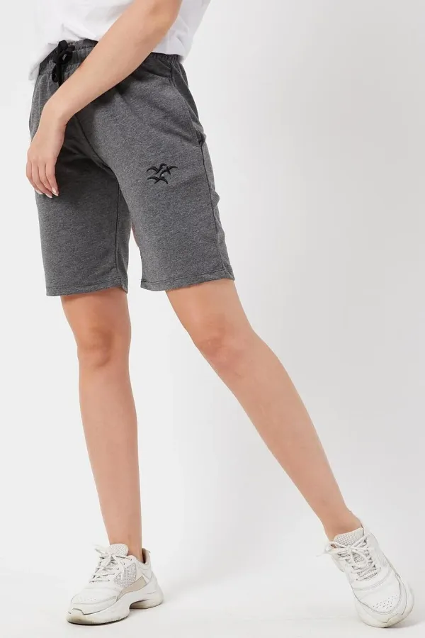 Women's Basic Long Knitted Shorts - Bermuda