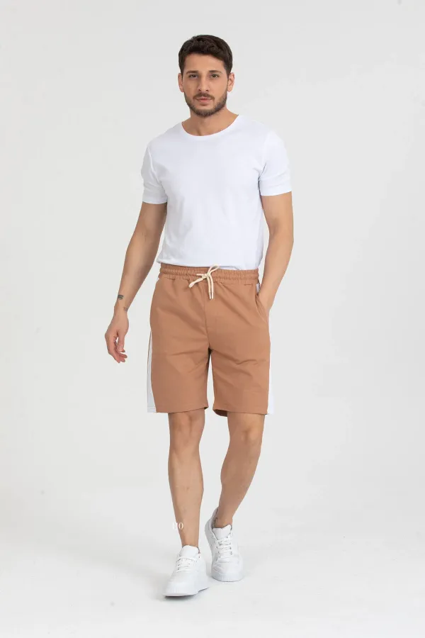 Men's Basic Shorts with Stripe Detail and Pockets