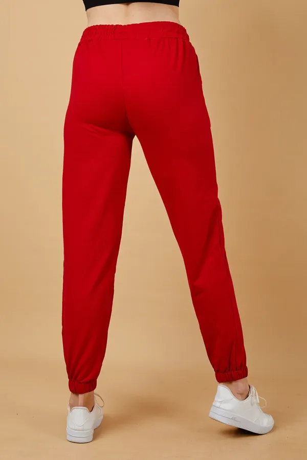 Pantalon de survêtement pour femme avec taille et chevilles élastiques