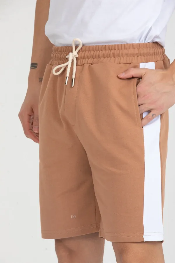 Men's Basic Shorts with Stripe Detail and Pockets