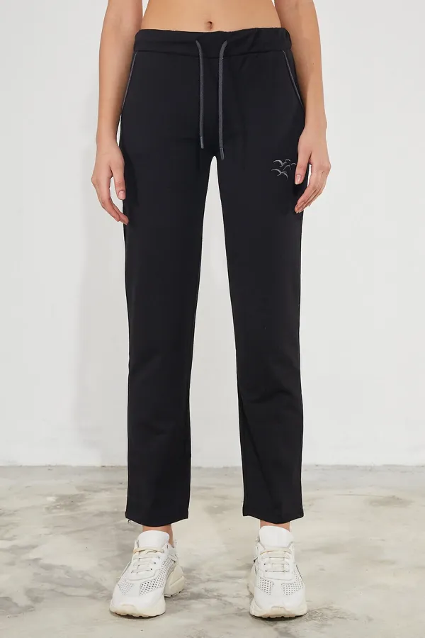 Pantalon de survêtement droit en coton pour femme