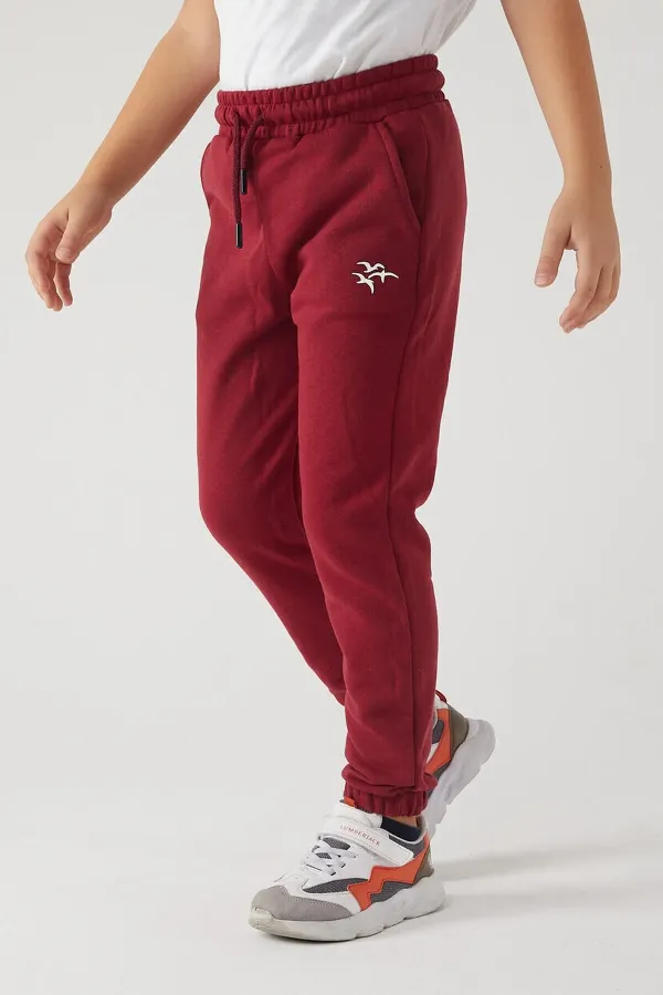 Pantalon de survêtement pour filles en tissu 3 fils avec poches, taille et chevilles élastiques, et motif imprimé