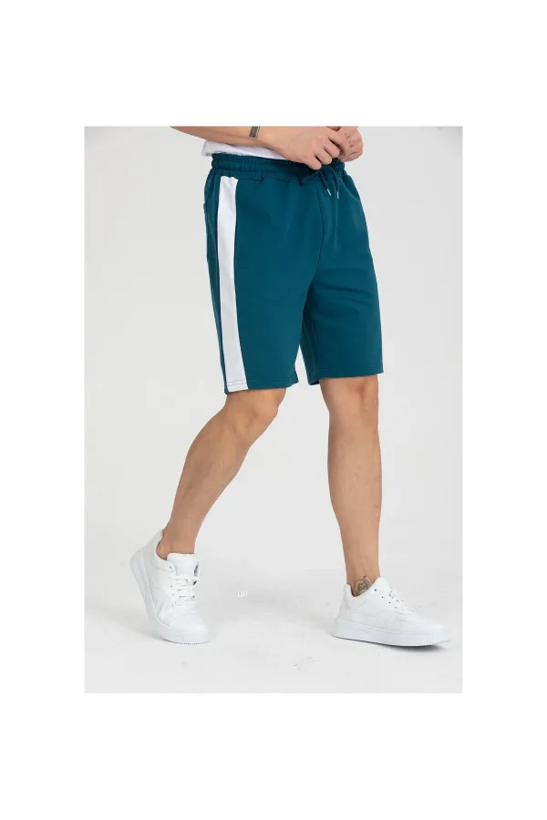Men's Basic Shorts with Stripe Detail and Pockets