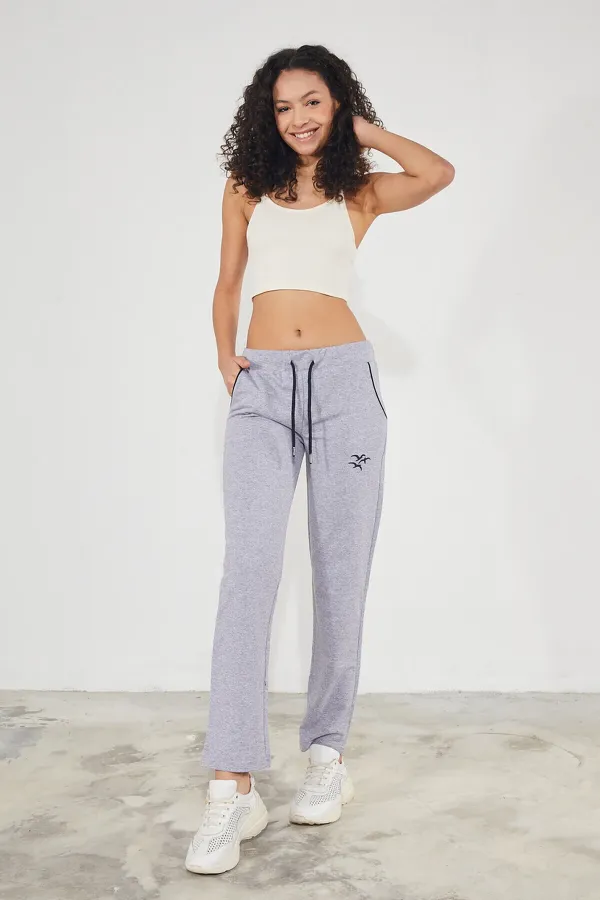 Pantalon de survêtement droit en coton pour femme