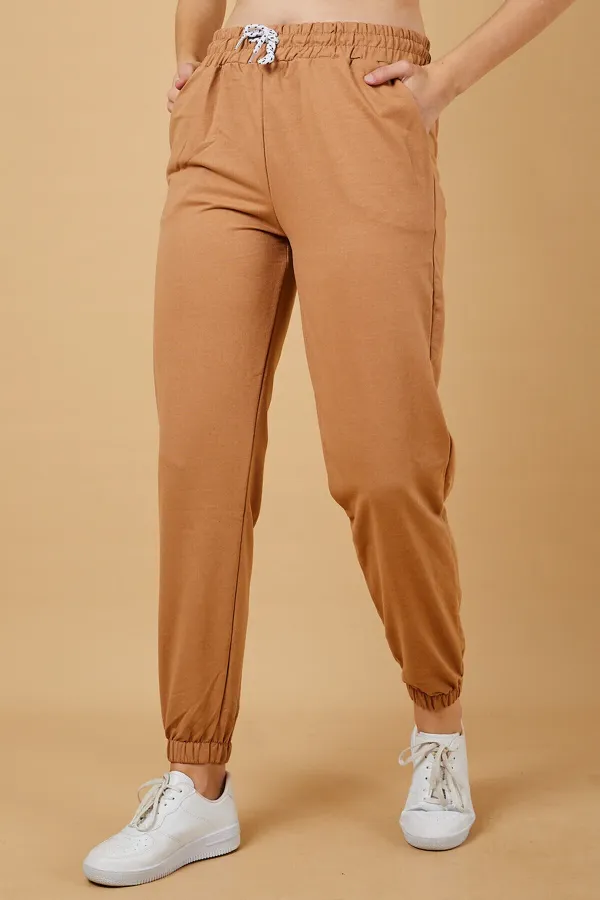 Pantalon de survêtement pour femme avec taille et chevilles élastiques