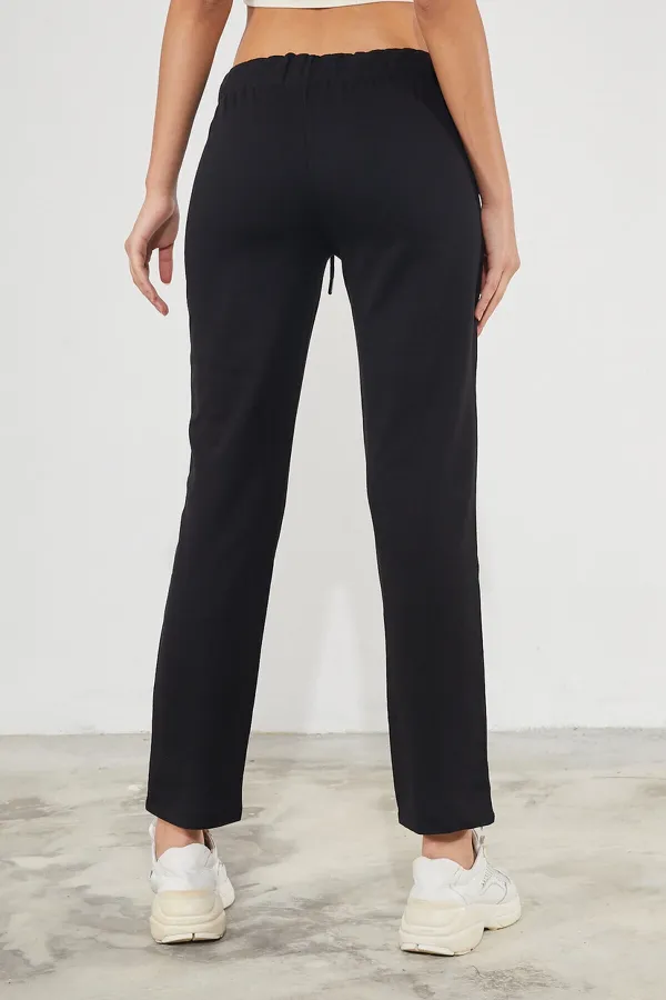 Pantalon de survêtement droit en coton pour femme