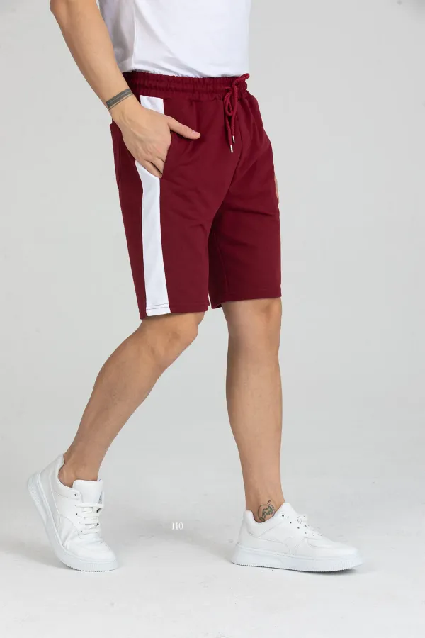 Men's Basic Shorts with Stripe Detail and Pockets