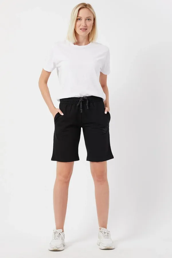 Kadın Basic Uzun Örme Şort-bermuda