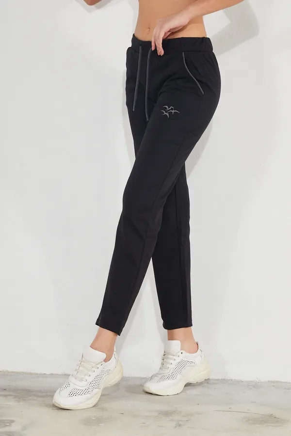 Pantalon de survêtement droit en coton pour femme