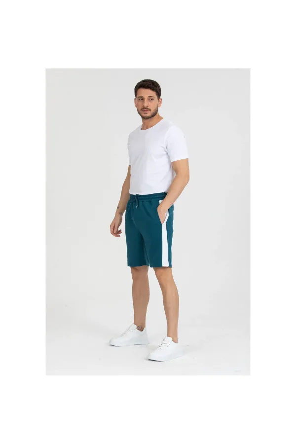 Men's Basic Shorts with Stripe Detail and Pockets