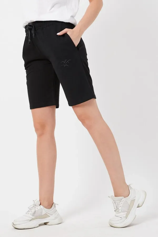 Kadın Basic Uzun Örme Şort-bermuda