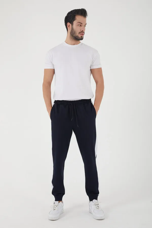 Erkek Regular Yan Panelli Paça Ribanalı Cepli Eşofman Altı