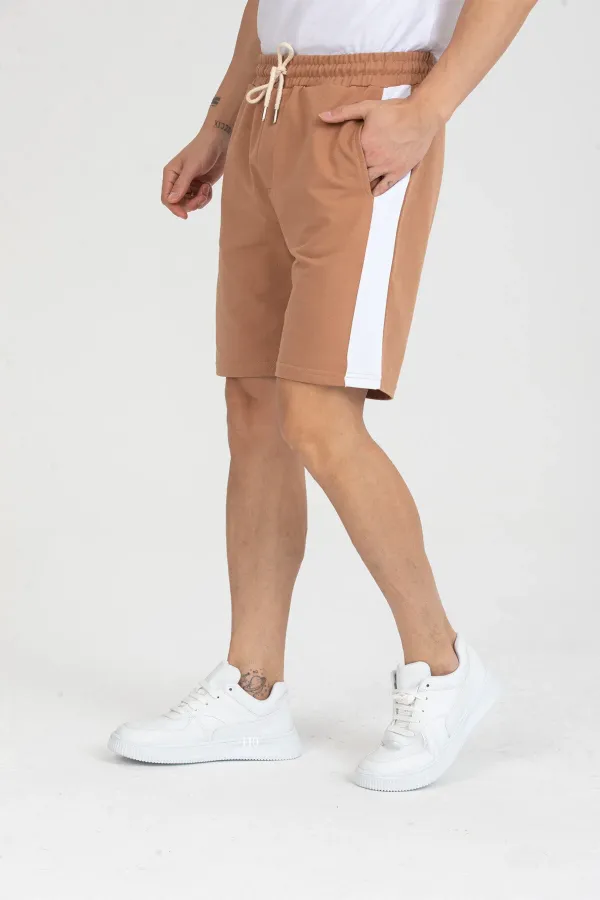 Men's Basic Shorts with Stripe Detail and Pockets