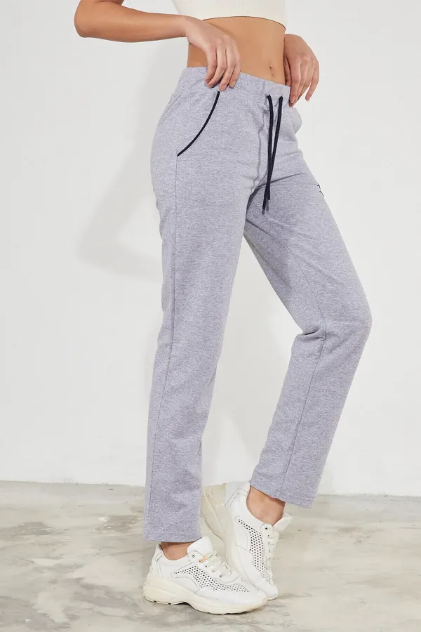 Pantalon de survêtement droit en coton pour femme