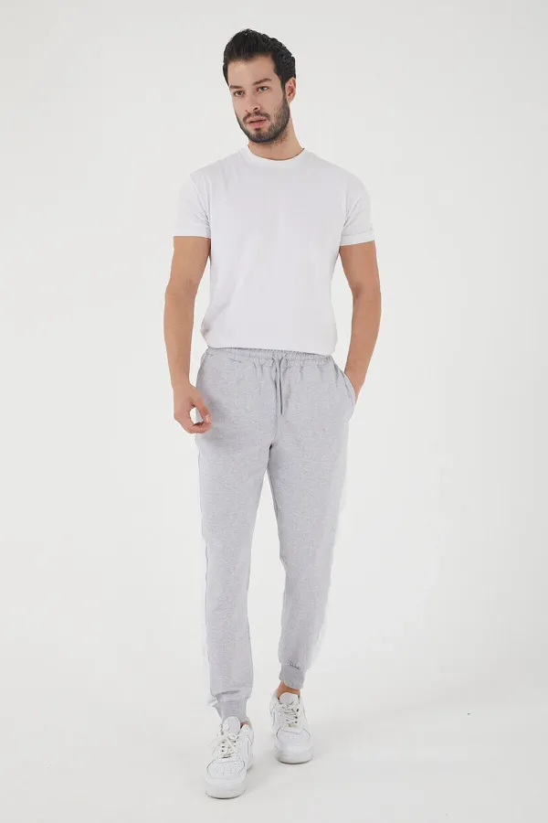 Erkek Regular Yan Panelli Paça Ribanalı Cepli Eşofman Altı