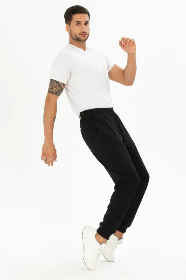 Pantalon de jogging côtelé coupe classique pour homme