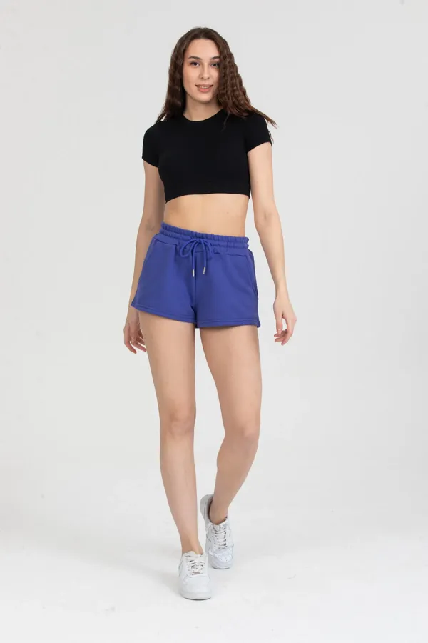 Women's Elastic Waist Basic Shorts with Pockets