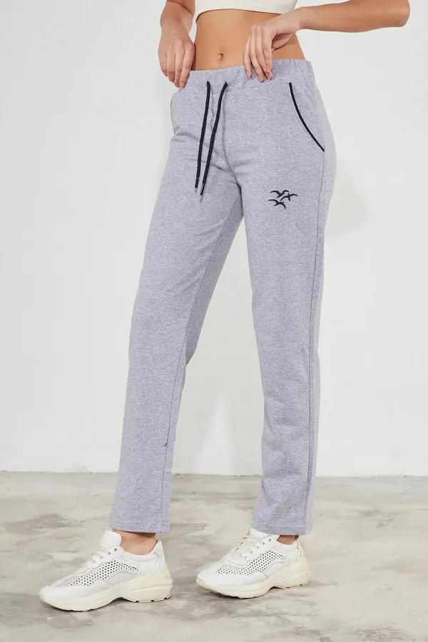 Pantalon de survêtement droit en coton pour femme