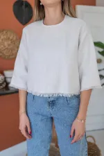 Chemisier à pompons détaillés