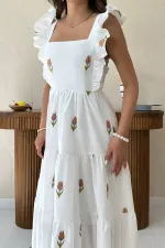 Zero Sleeve Ruffle Dress