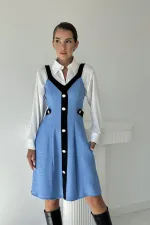 Embroidered Pocketed Strap Dress