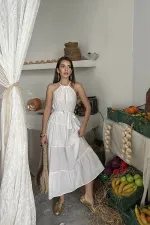 Halter Neck Belted Dress