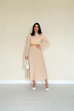 Corduroy Blouse & Skirt Set