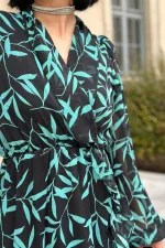 Patterned Ruffle Dress