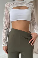 Pantalon à pinces et détails élastiques