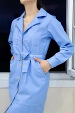 Belted Leather Dress