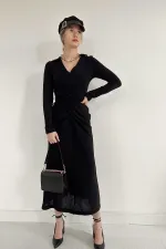 Büzgülü Triko Balık Elbise