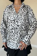 Leopard Print Satin Shirt