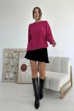 Pull en tricot perlé zigzag